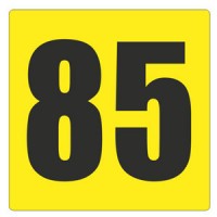 Номер (на заказ) черные цифры на желтом фоне